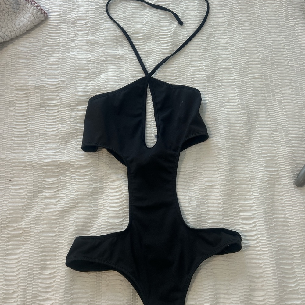 Edikted Black Halter Cutout top